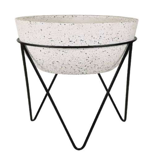 CACHEPOT PISO CIMENTO COM SUPORTE G DECORAÇÃO