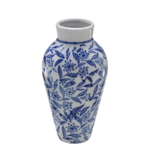 MINI VASO CERAMICA AZUL 14X7,5CM DECORAÇÃO